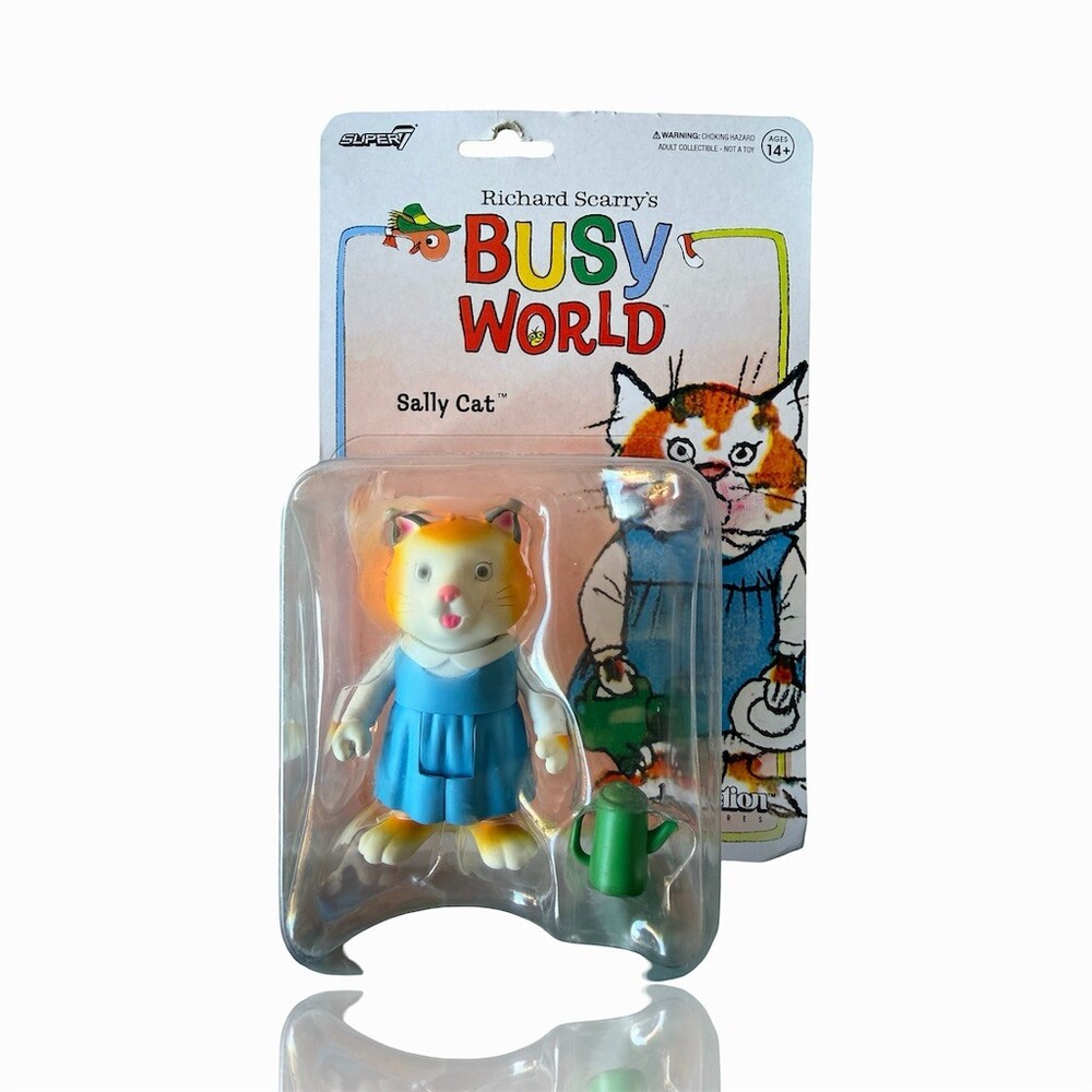 Super7 ReAction Richard Scarry Busy World Sally Cat Figure w/ Watering Can